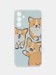 Светло-оранжевый силиконовый чехол на Samsung Galaxy M15 5G / Самсунг М15 5G  прозрачный, с рисунком