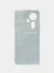Бирюзовый силиконовый чехол на Oppo Reno 11F / Оппо Рено 11F прозрачный, с рисунком, защита камеры