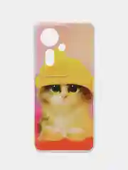 Желтый силиконовый чехол на Oppo Reno 11F / Оппо Рено 11F прозрачный, с рисунком, защита камеры