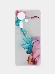 Ледяной силиконовый чехол на Oppo Reno 11F / Оппо Рено 11F прозрачный, с рисунком, защита камеры