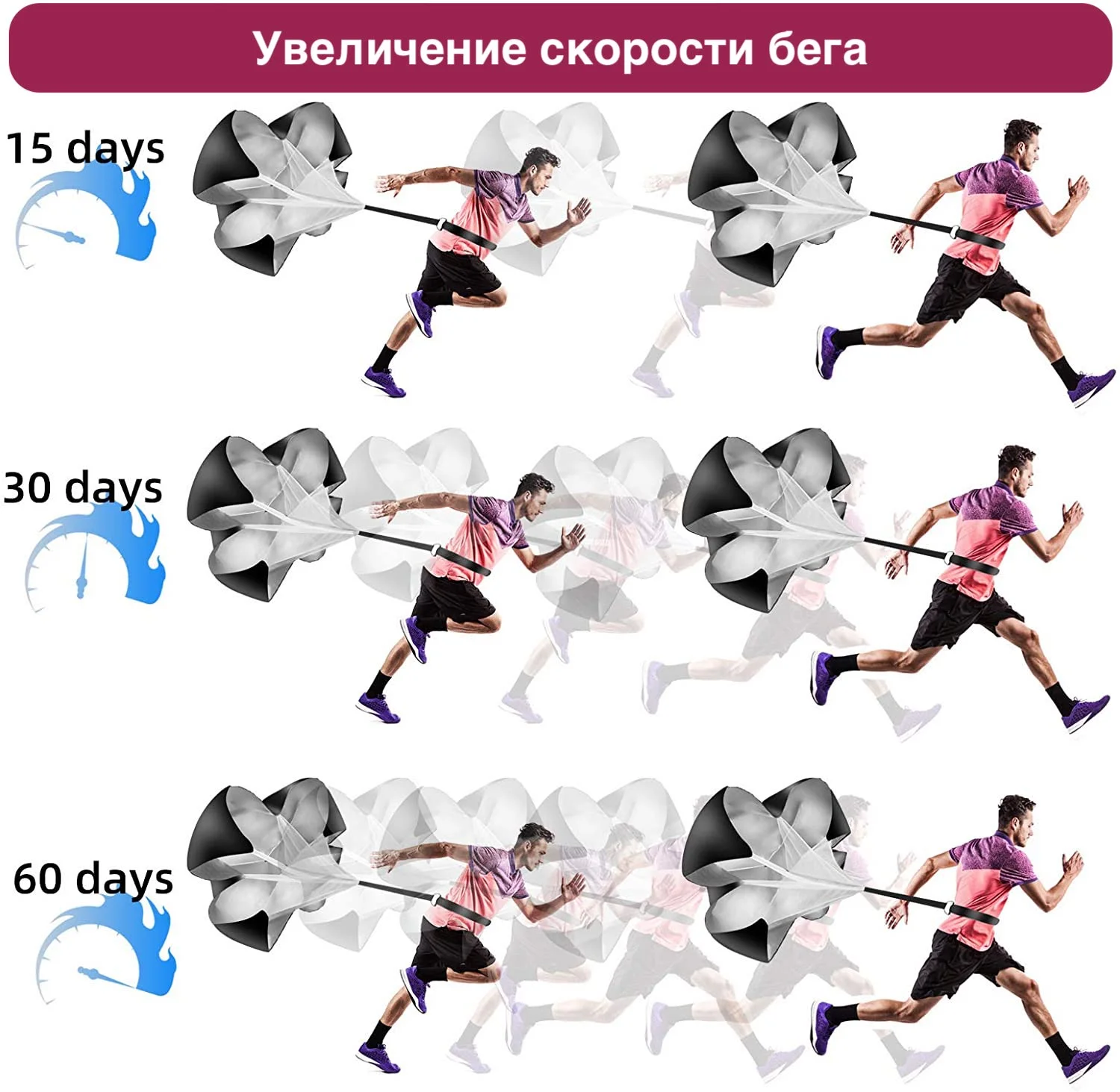 Парашют для бега с сопротивлением
