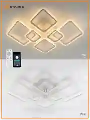 Белый управляемая потолочная люстра светодиодная с пультом Estares OVAL 180W RGB бел,до 25 кв.м