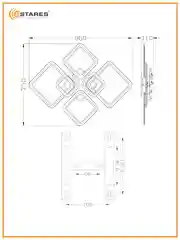 Белый управляемая потолочная люстра светодиодная с пультом Estares OVAL 180W RGB бел,до 25 кв.м