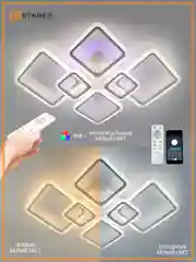 Белый управляемая потолочная люстра светодиодная с пультом Estares OVAL 180W RGB бел,до 25 кв.м
