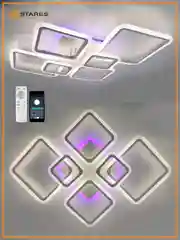 Белый управляемая потолочная люстра светодиодная с пультом Estares OVAL 180W RGB бел,до 25 кв.м
