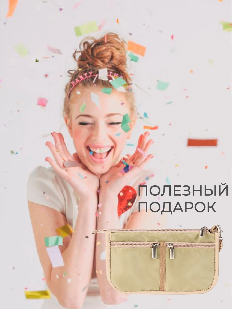 Органайзер для сумки SOFIA mini 22х13х4,5 см, 7 карманов, бежевый