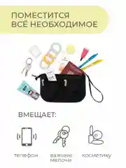 Органайзер для сумки SOFIA mini 22х13х4,5 см, 7 карманов, черный