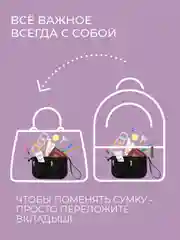 Органайзер для сумки SOFIA mini 22х13х4,5 см, 7 карманов, черный