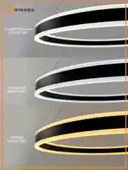 Черный управляемая потолочная люстра светодиодная с пультом Estares  STELLA 64W  белая и черная