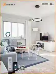 Белый управляемая потолочная люстра светодиодная с пультом Estares  STELLA 64W  белая и черная