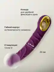 Розовый вибратор женский реалистичный для вагинальной и анальной стимуляции, 10 режимов