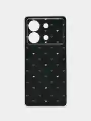 Черный силиконовый чехол на Poco X6 Neo / Поко X6 Нео прозрачный, с рисунком, защита камеры