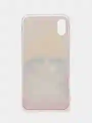 Желтый силиконовый чехол на Apple iPhone X/XS / Айфон X/XS прозрачный, с рисунком, защита камеры