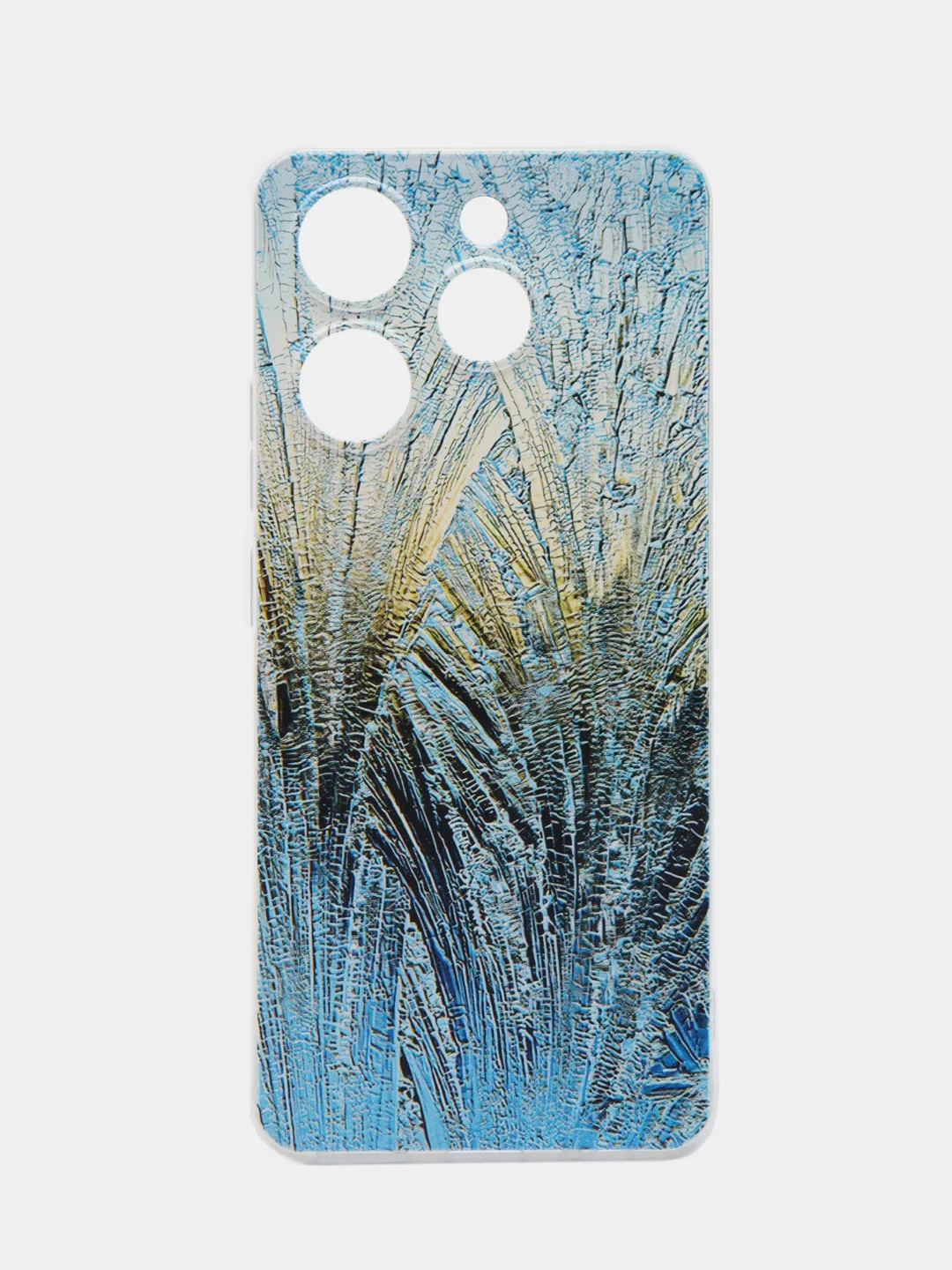 Небесно-голубой чехол на Tecno Spark 10 Pro (Текно Спарк 10 Про), прозрачный, с рисунком, защита камеры