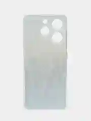 Небесно-голубой чехол на Tecno Spark 10 Pro (Текно Спарк 10 Про), прозрачный, с рисунком, защита камеры