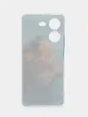 Светло-коричневый силиконовый чехол на Tecno Pova 5 (Текно Пова 5), прозрачный, с рисунком, защита камеры
