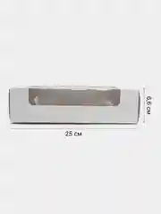 Белый коробка складная под 5 эклеров, 25 х 15 х 6,6 см