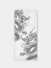 Пудровый силиконовый чехол на Tecno Pova 5 (Текно Пова 5), прозрачный, с рисунком, защита камеры