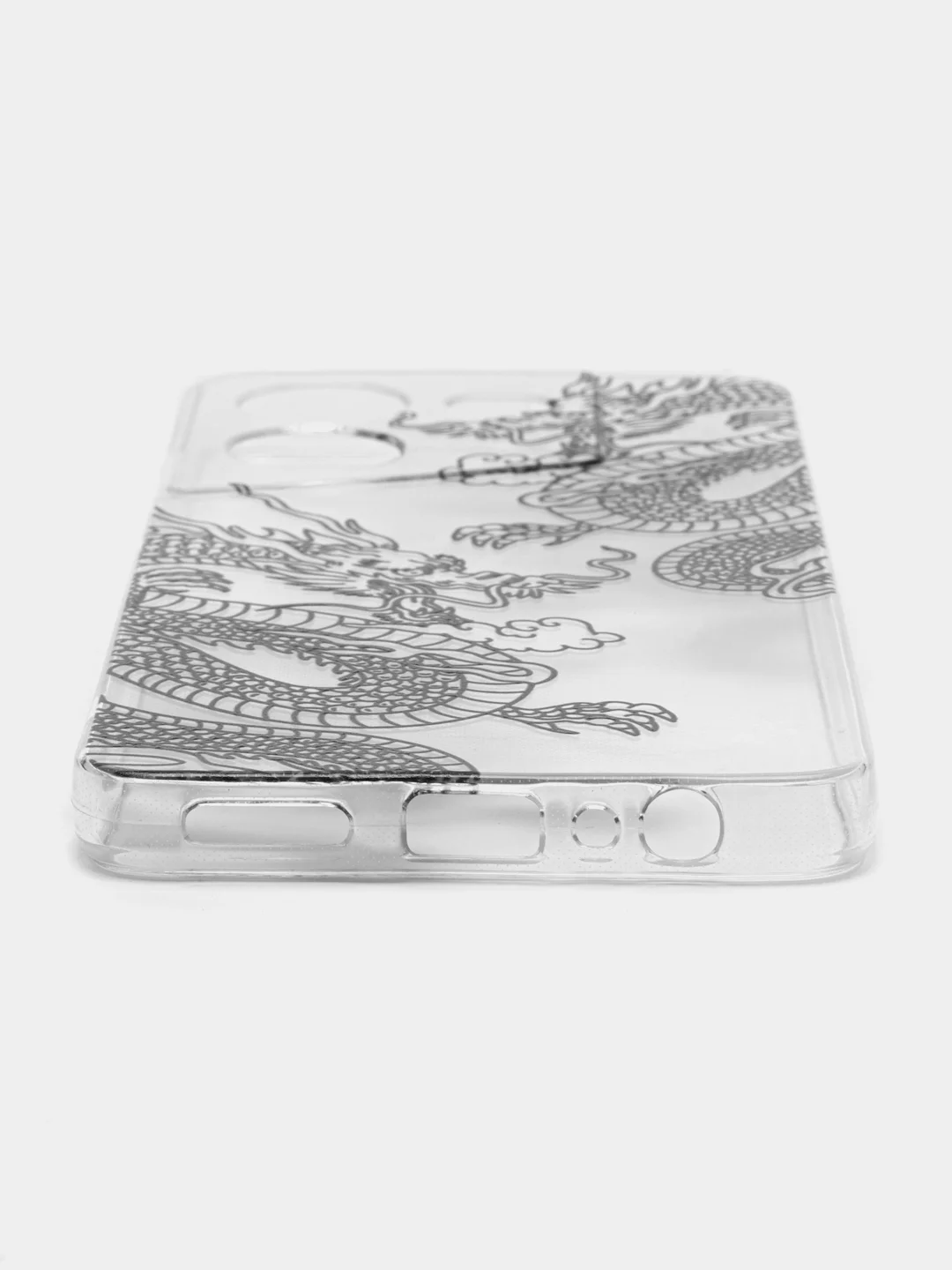 Пудровый силиконовый чехол на Tecno Pova 5 (Текно Пова 5), прозрачный, с рисунком, защита камеры