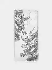 Пудровый чехол для Infinix Note 30i (Инфиникс Нот 30и), прозрачный, с рисунком, защита камеры