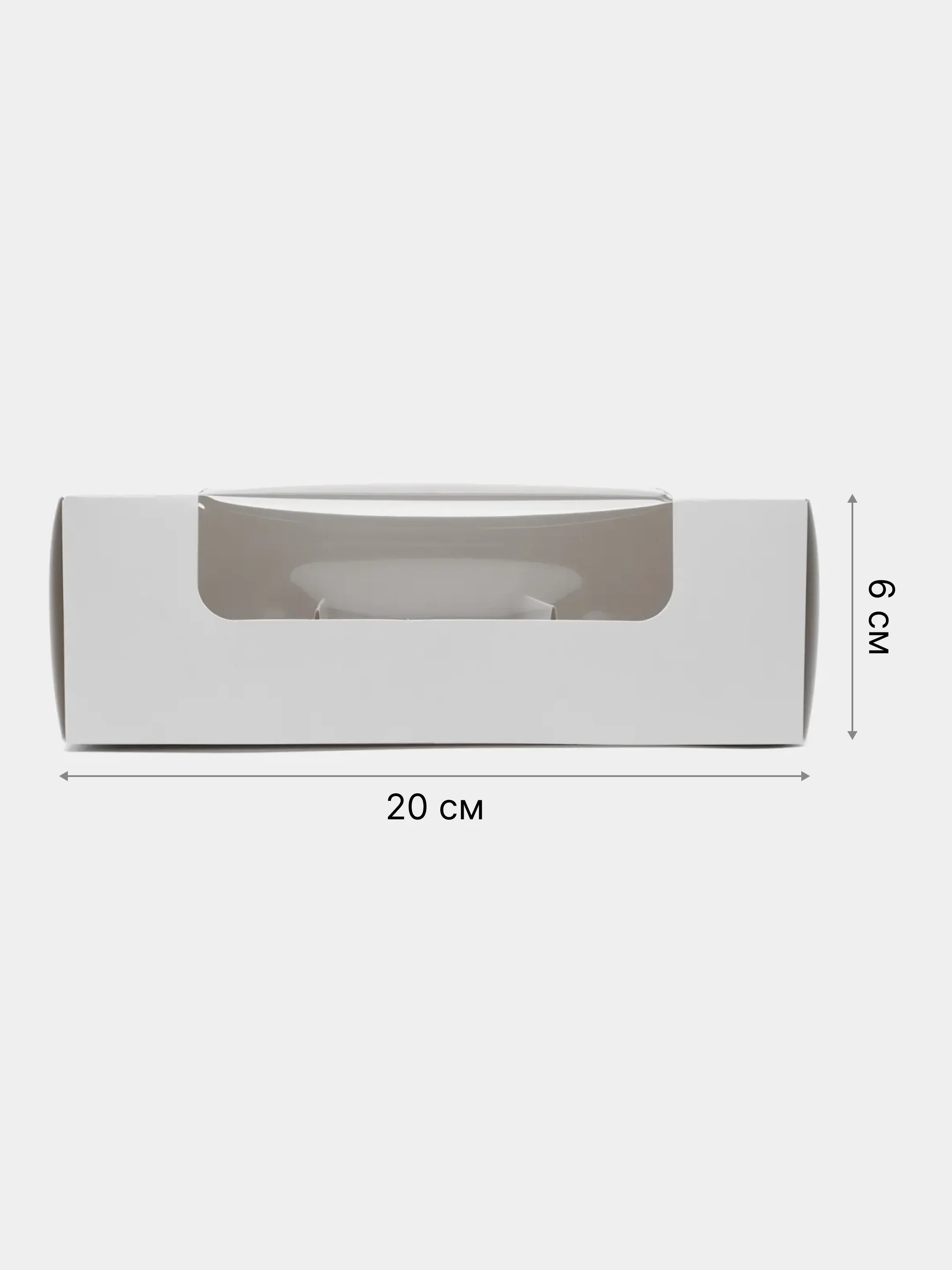 Белый коробка складная под 3 эклера, 20 x 15 x 6 см