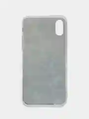 Бирюзовый силиконовый чехол на Apple iPhone X/XS / Айфон X/XS прозрачный, с рисунком, защита камеры