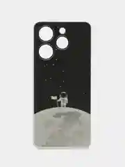 Серебряный чехол на Tecno Spark 10 Pro (Текно Спарк 10 Про), прозрачный, с рисунком, защита камеры