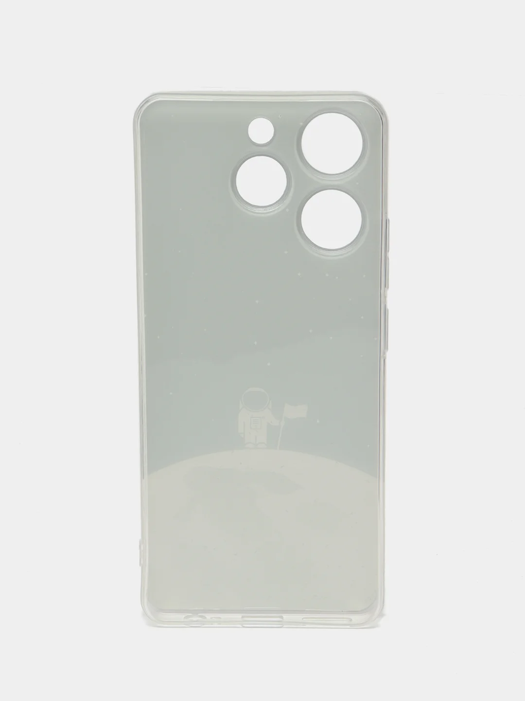 Серебряный чехол на Tecno Spark 10 Pro (Текно Спарк 10 Про), прозрачный, с рисунком, защита камеры