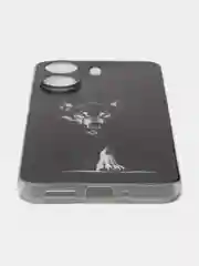 Серый меланж силиконовый чехол на Xiaomi Redmi 13C/Poco C65 (Сяоми Редми 13C/Поко С65), с рисунком