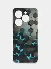 Бирюзовый чехол на Infinix Smart 8 Plus / Инфиникс Смарт 8 Плюс прозрачный, с рисунком