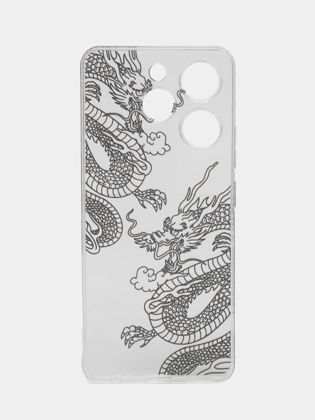 Пудровый чехол на Tecno Spark 10 Pro (Текно Спарк 10 Про), прозрачный, с рисунком, защита камеры