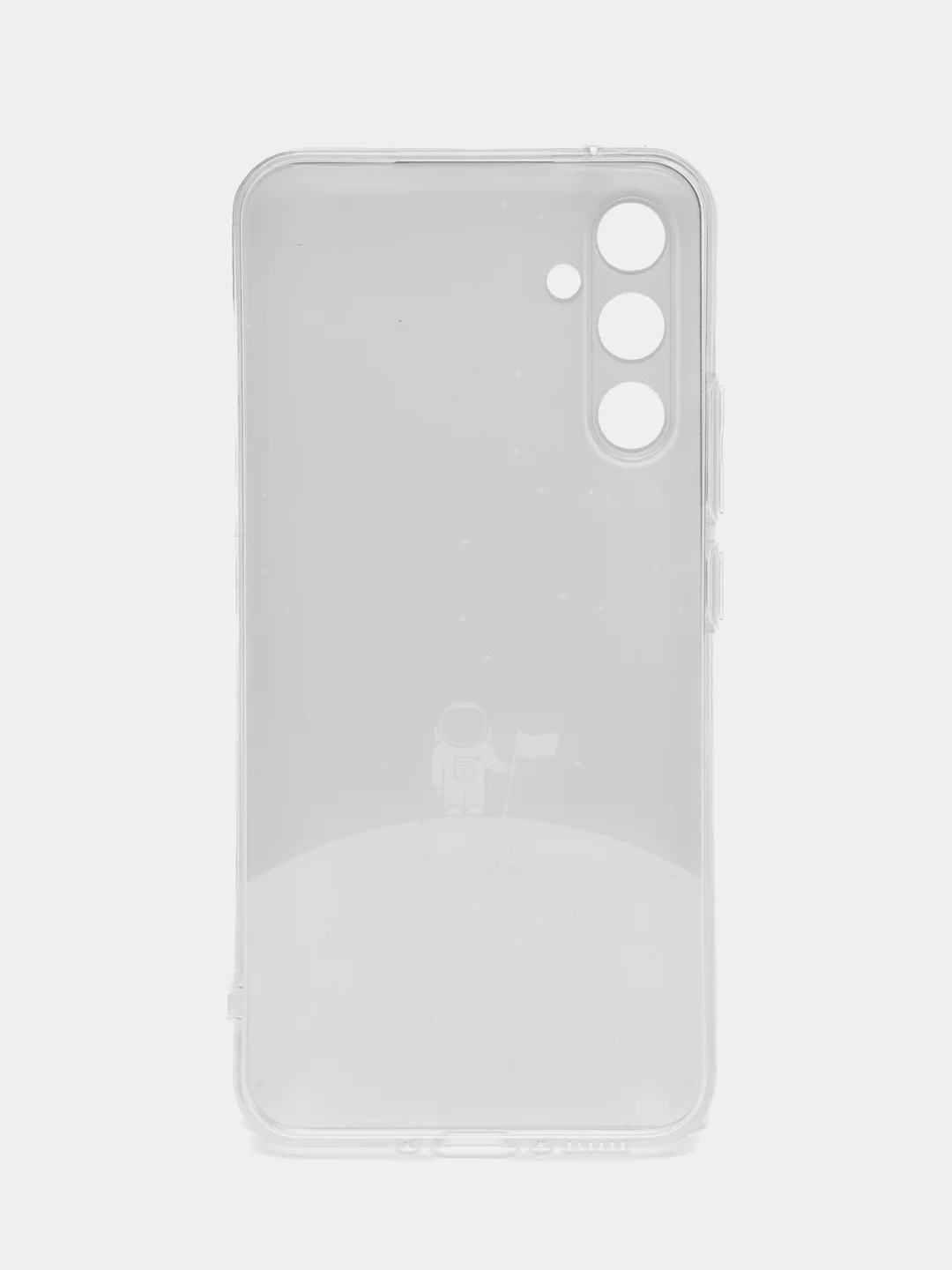 Серебряный чехол на Samsung Galaxy A34 5G (Самсунг A34), прозрачный, с рисунком, защита камеры