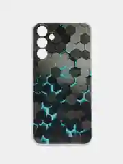 Бирюзовый силиконовый чехол на Samsung Galaxy M15 5G / Самсунг М15 5G  прозрачный, с рисунком