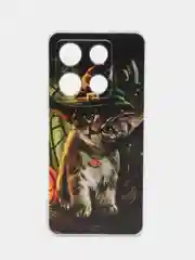 Медный чехол для Infinix Note 30 Pro (Инфиникс Нот 30 Про), прозрачный, с рисунком, защита камеры