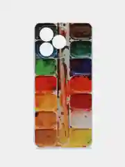 Бордовый силиконовый чехол на Realme C53/C51 (Реалми С53/С51), прозрачный, с рисунком, защита камеры
