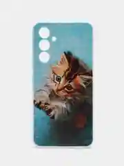 Светло-коричневый силиконовый чехол на Samsung Galaxy A54 5G / Самсунг A54 прозрачный, с рисунком