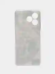 Серый металлик силиконовый чехол на Realme C53/C51 (Реалми С53/С51), прозрачный, с рисунком, защита камеры
