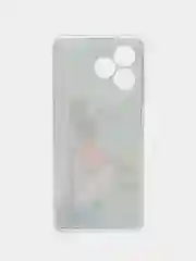 Тёмно-серый силиконовый чехол на Realme C53/C51 (Реалми С53/С51), прозрачный, с рисунком, защита камеры