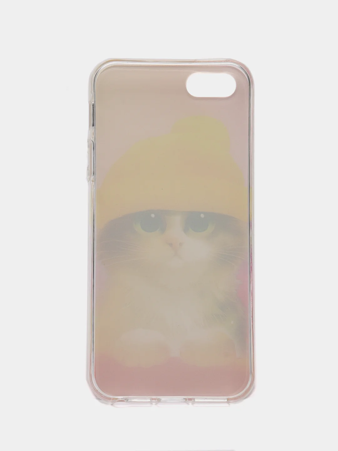 Желтый силиконовый чехол на Apple iPhone 5/5S/SE / Айфон 5S прозрачный, с рисунком, защита камеры
