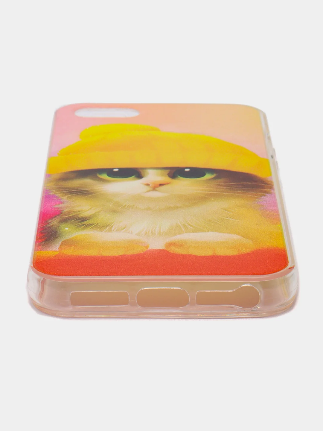 Желтый силиконовый чехол на Apple iPhone 5/5S/SE / Айфон 5S прозрачный, с рисунком, защита камеры