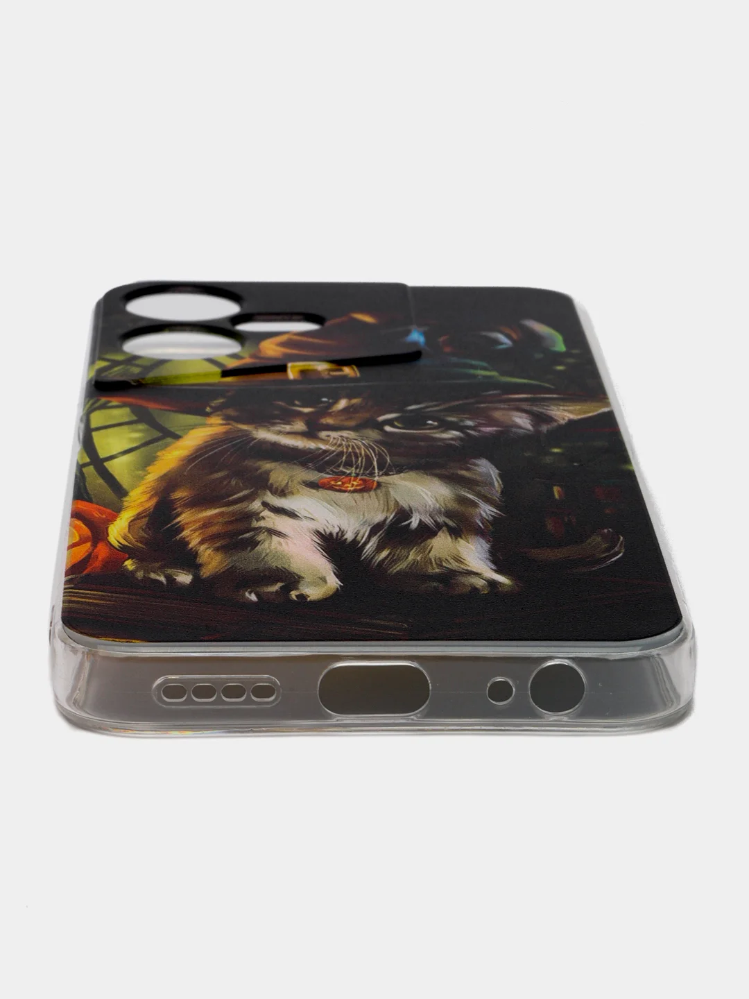 Медный чехол на Tecno Pova Neo 3 (Текно Пова Нео 3), прозрачный, с рисунком, защита камеры
