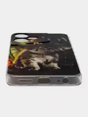 Медный чехол на Tecno Pova Neo 3 (Текно Пова Нео 3), прозрачный, с рисунком, защита камеры