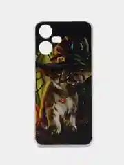 Медный чехол на Tecno Pova Neo 3 (Текно Пова Нео 3), прозрачный, с рисунком, защита камеры
