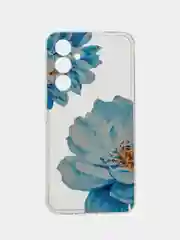 Лазурный силиконовый чехол на Samsung Galaxy A54 5G / Самсунг A54 прозрачный, с рисунком