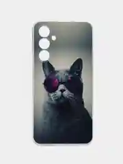 Синий меланж силиконовый чехол на Samsung Galaxy A54 5G / Самсунг A54 прозрачный, с рисунком