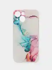 Ледяной силиконовый чехол на Apple iPhone 15 / Айфон 15 прозрачный, с рисунком, защита камеры