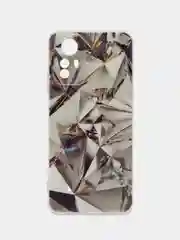 Серый металлик чехол прозрачный на Xiaomi Redmi Note 12S (Сяоми Редми Нот 12S), с рисунком, защита камеры