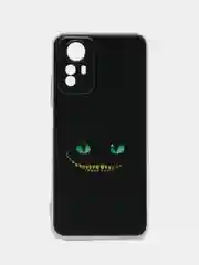 Черный чехол прозрачный на Xiaomi Redmi Note 12S (Сяоми Редми Нот 12S), с рисунком, защита камеры