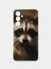 Коричневый силиконовый чехол на Samsung Galaxy A54 5G / Самсунг A54 прозрачный, с рисунком