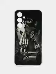 Оливковый силиконовый чехол на Samsung Galaxy A54 5G / Самсунг A54 прозрачный, с рисунком